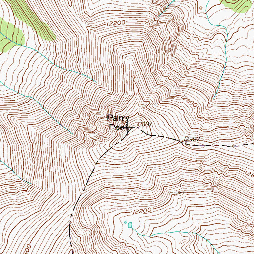Topographic Map of Parry Peak, CO