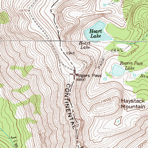 Topographic Map of Rogers Pass, CO