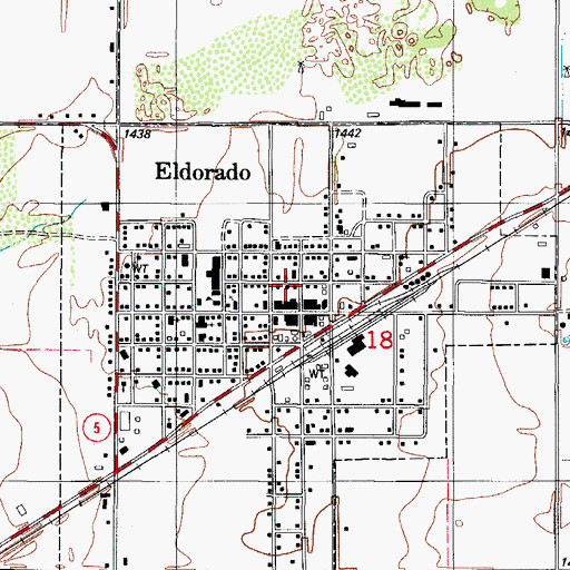 Topographic Map of Eldorado Post Office, OK
