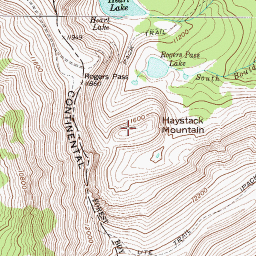 Topographic Map of Haystack Mountain, CO