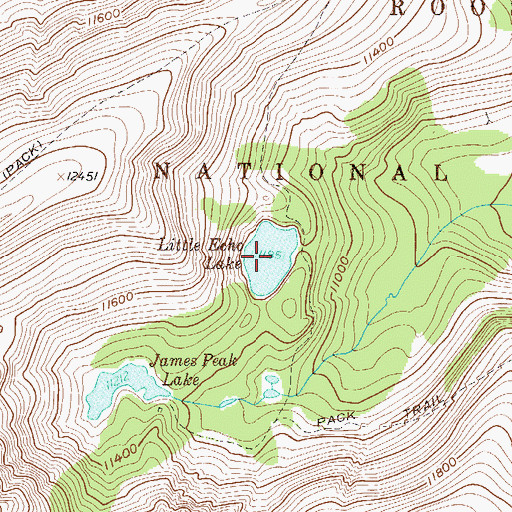 Topographic Map of Little Echo Lake, CO
