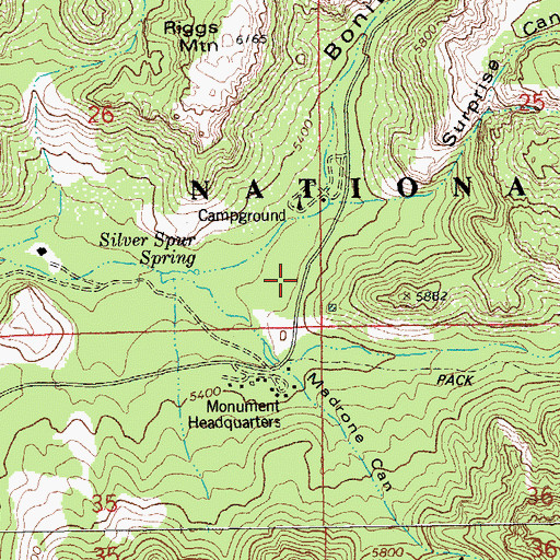 Topographic Map of Bonita Canyon, AZ