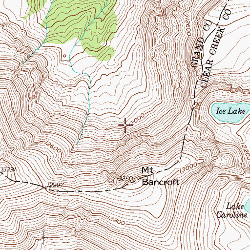 Topographic Map of Mount Bancroft, CO