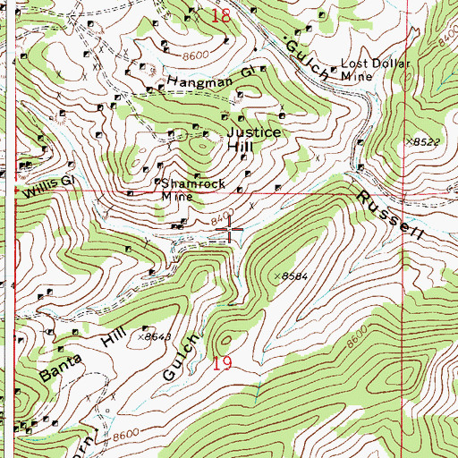 Topographic Map of Elkhorn Gulch, CO