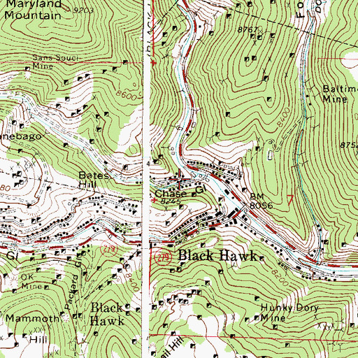 Topographic Map of Chase Gulch, CO