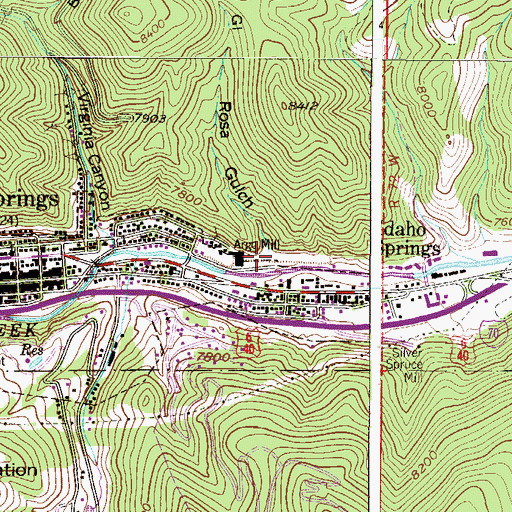 Topographic Map of Rosa Gulch, CO