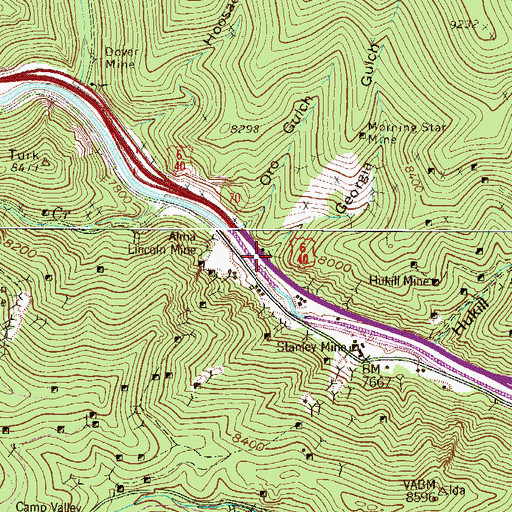 Topographic Map of Georgia Gulch, CO