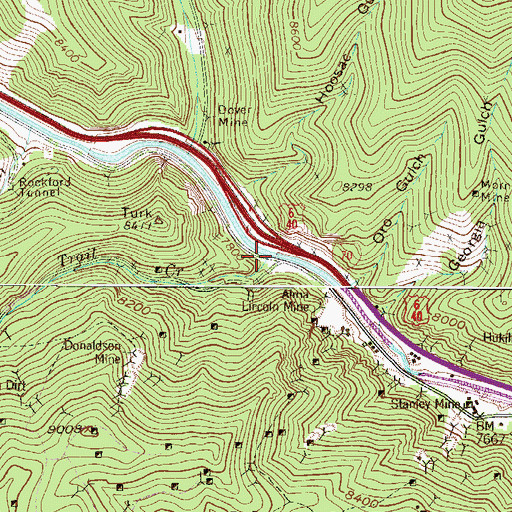 Topographic Map of Trail Creek, CO