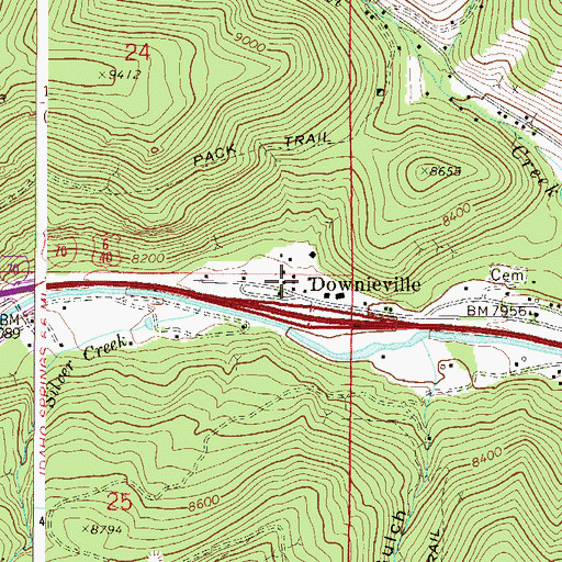 Topographic Map of Downieville, CO