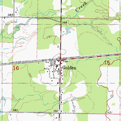 Topographic Map of Golden Post Office, OK