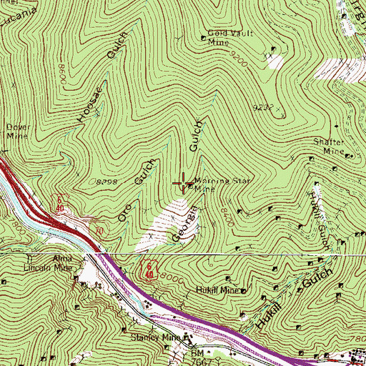 Topographic Map of Morning Star Mine, CO