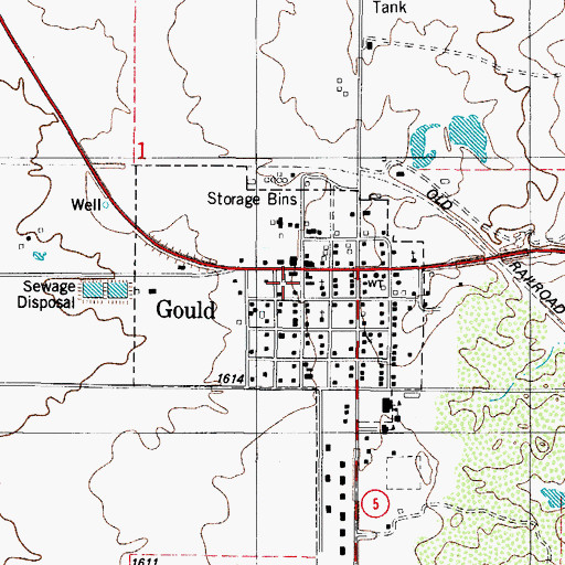 Topographic Map of Gould Post Office, OK