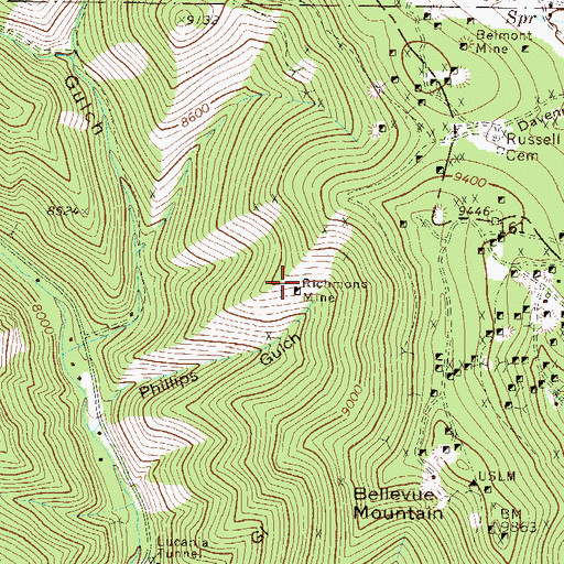 Topographic Map of Richmond Mine, CO