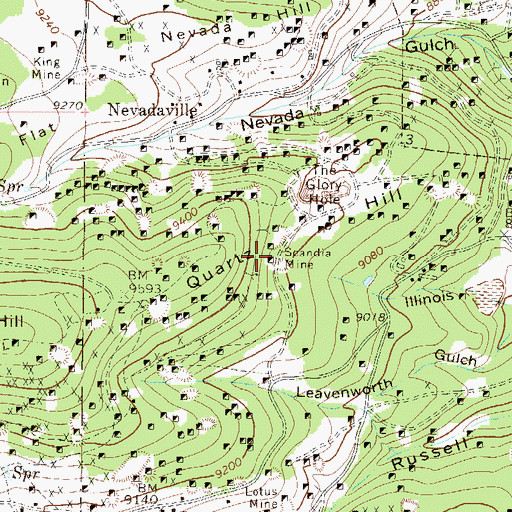 Topographic Map of Scandia Mine, CO
