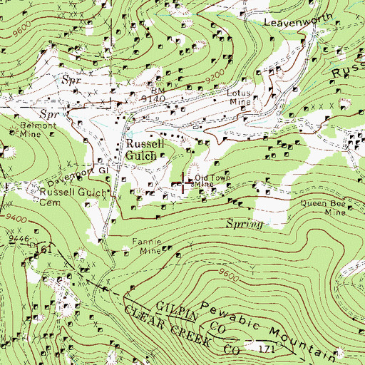 Topographic Map of Old Town Mine, CO