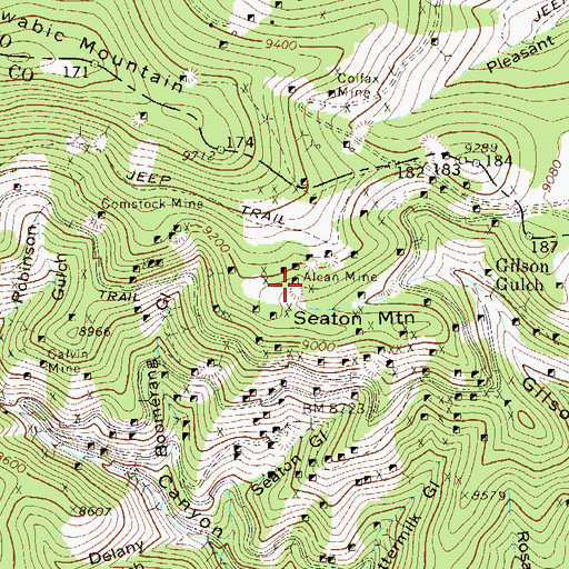Topographic Map of Alcan Mine, CO