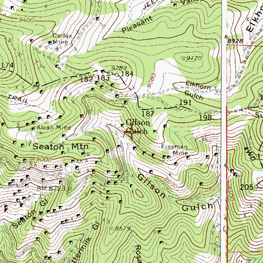 Topographic Map of Gilson Gulch, CO