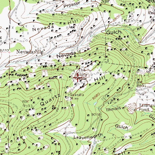 Topographic Map of The Glory Hole, CO