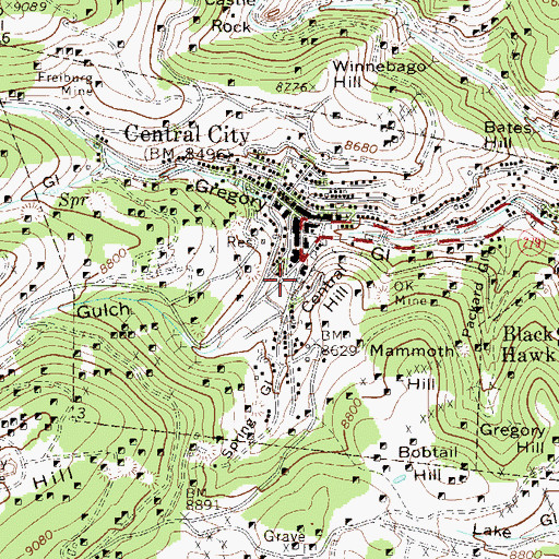 Topographic Map of Spring Gulch, CO