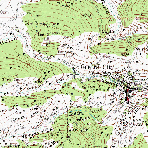 Topographic Map of Prosser Gulch, CO