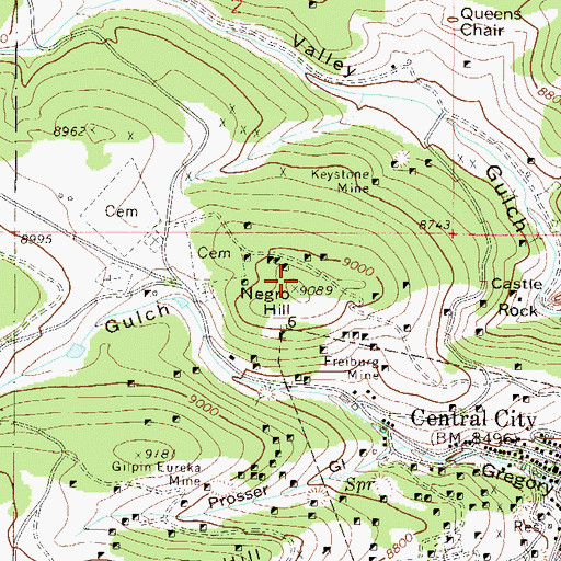 Topographic Map of Aunt Clara Brown Hill, CO