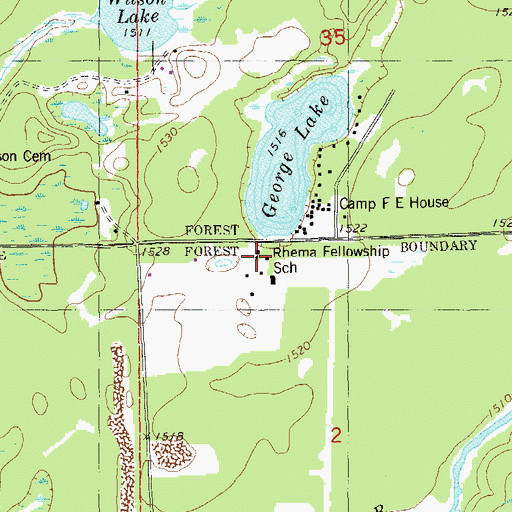 Topographic Map of Rhema Fellowship School, MN