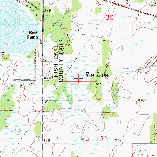 Topographic Map of Rat Lake, MN