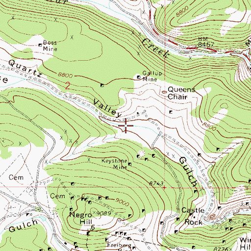 Topographic Map of Quartz Valley, CO