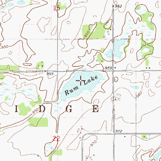 Topographic Map of Rum Lake, MN