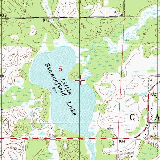 Topographic Map of Lower Stanchfield Branch, MN