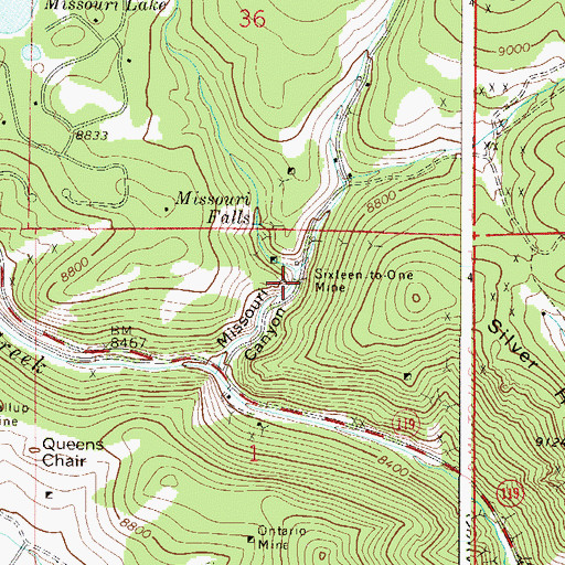 Topographic Map of Sixteen-to-One Mine, CO