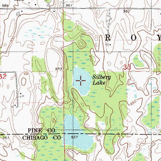 Topographic Map of Silberg Lake, MN