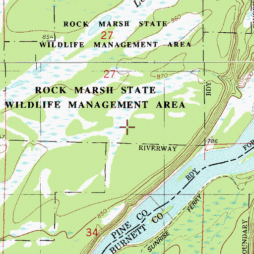 Topographic Map of Rock Marsh State Wildlife Management Area, MN
