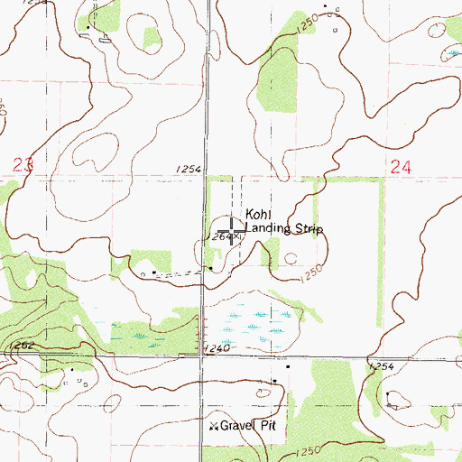 Topographic Map of Kohl Landing Strip (historical), MN