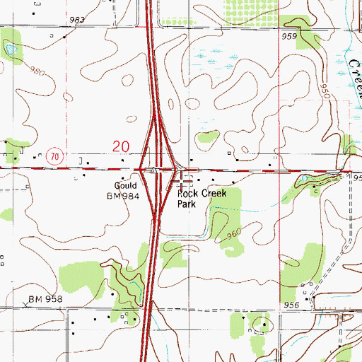 Topographic Map of Rock Creek Park, MN