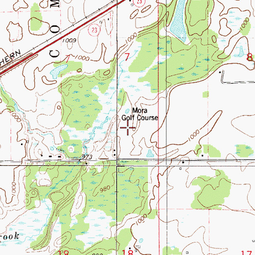 Topographic Map of Mora Golf Course, MN