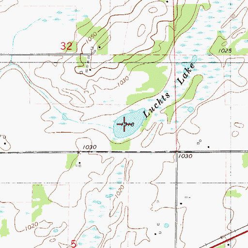 Topographic Map of Luchts Lake, MN