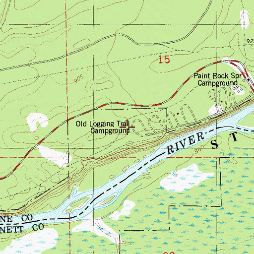 Topographic Map of Old Logging Trail Campground, MN