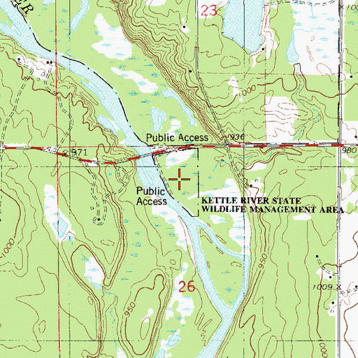 Topographic Map of Kettle River State Wildlife Management Area, MN