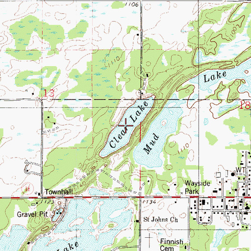 Topographic Map of Clear Lake, MN