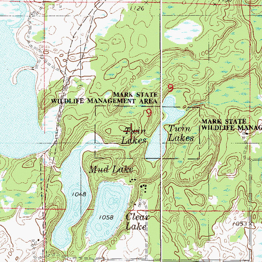 Topographic Map of Mark State Wildlife Management Area, MN