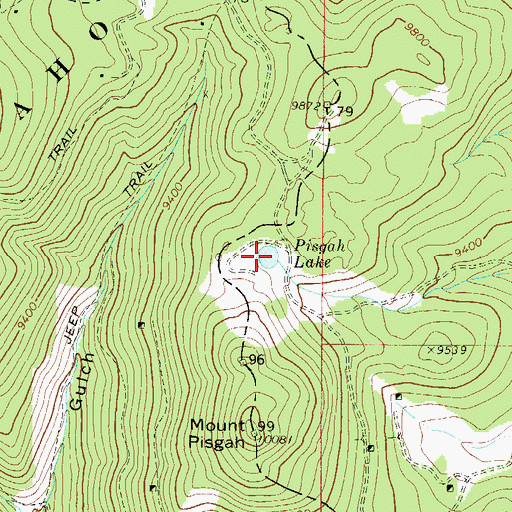 Topographic Map of Pisgah Lake, CO