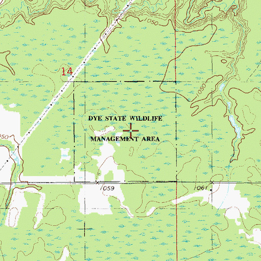 Topographic Map of Dye State Wildlife Management Area, MN