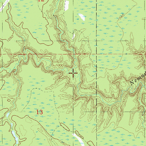 Topographic Map of Hunters Creek, MN