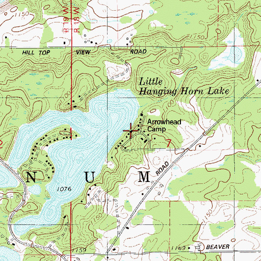 Topographic Map of Arrowhead Camp, MN