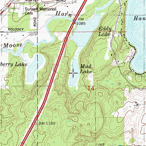 Topographic Map of Mud Lake, MN