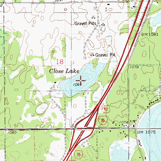 Topographic Map of Close Lake, MN