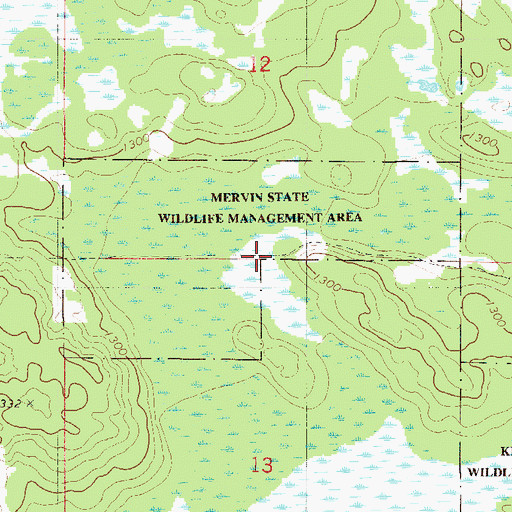 Topographic Map of Mervin State Wildlife Management Area, MN