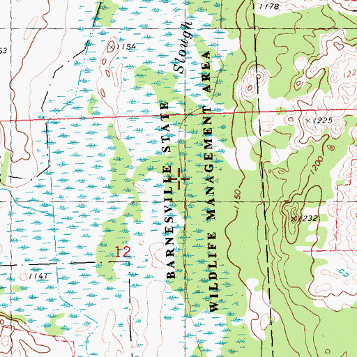 Topographic Map of Barnesville State Wildlife Management Area, MN