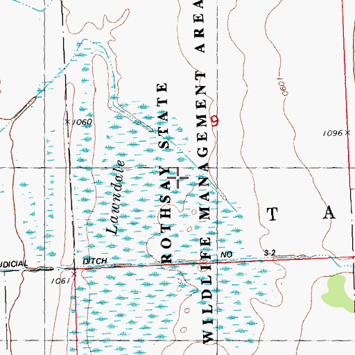 Topographic Map of Rothsay State Wildlife Management Area, MN